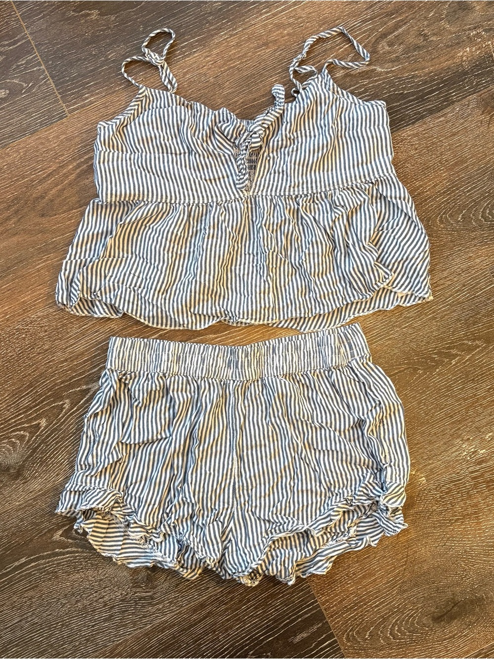 Abercrombie & Fitch Striped Two-Piece Cami & Short PJ Set Size S